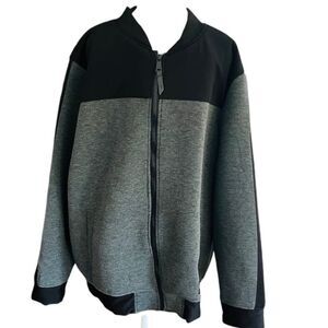 MARC ECKO Cut & Sew Dark Grey &
Black Full Zip Bomber Jacket Mens Sz 3X